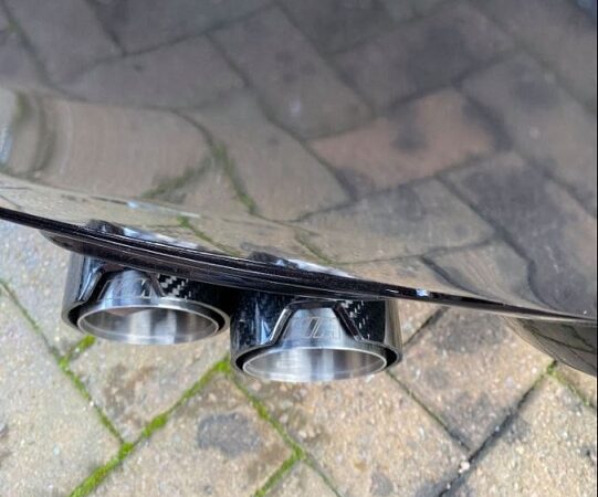 Bmw f series carbon fiber silver exhaust tip