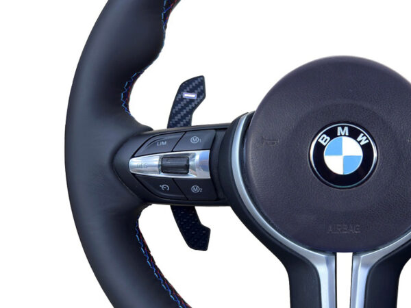 Bmw f & g series blue carbon fiber paddle shifters