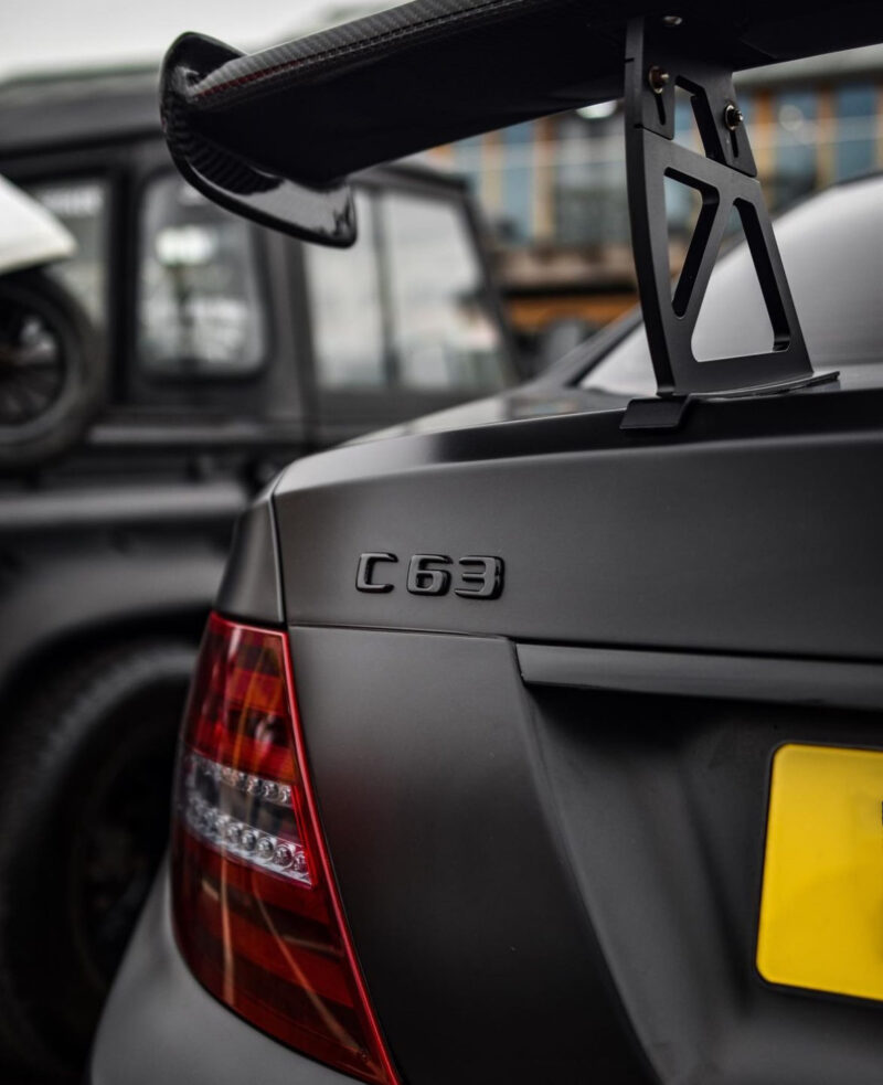 Mercedes-benz c class c204 c63 coupe black series carbon fiber wing boot spoiler