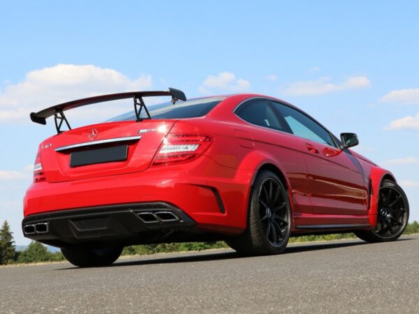 Mercedes-benz c class c204 c63 coupe black series carbon fiber wing boot spoiler