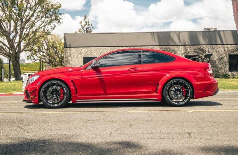 Mercedes-benz c class c204 c63 coupe black series carbon fiber wing boot spoiler