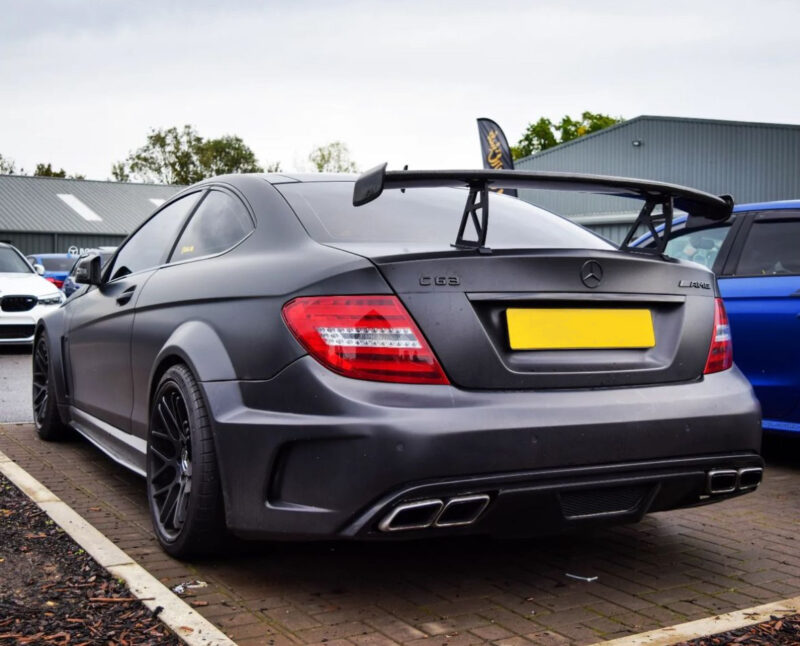 Mercedes-benz c class c204 c63 coupe black series carbon fiber wing boot spoiler