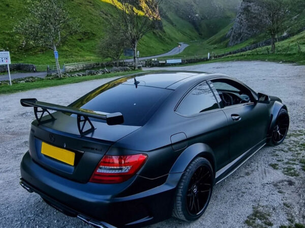 Mercedes-benz c class c204 c63 coupe black series carbon fiber wing boot spoiler