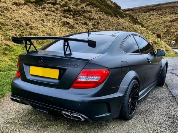 Mercedes-benz c class c204 c63 coupe black series carbon fiber wing boot spoiler