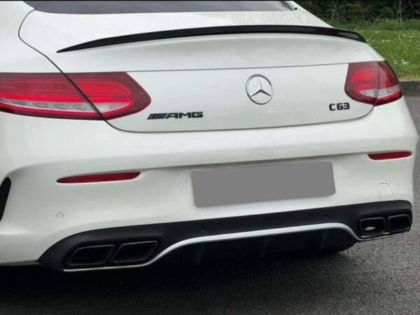 Mercedes-benz c class c205 coupe amg style gloss black boot spoiler