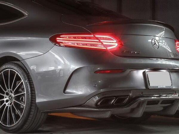 Mercedes-benz a205 c205 coupe convertible c63 amg psm style carbon fiber rear diffuser