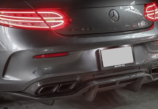 Mercedes-benz a205 c205 coupe convertible c63 amg psm style carbon fiber rear diffuser