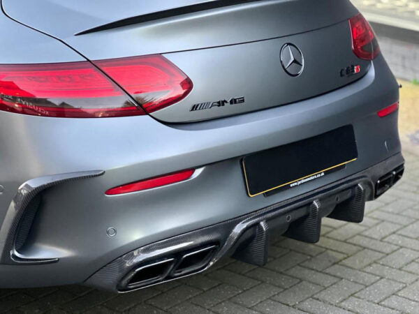 Mercedes-benz a205 c205 coupe convertible c63 amg dtm style carbon fiber rear diffuser