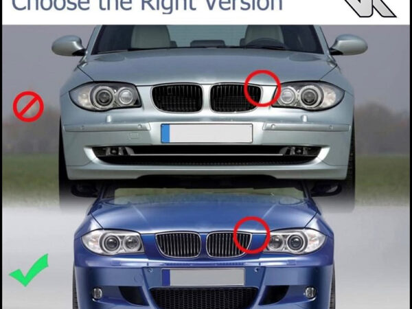 Bmw 1 series e81 e87 lci gloss black single kidney grilles