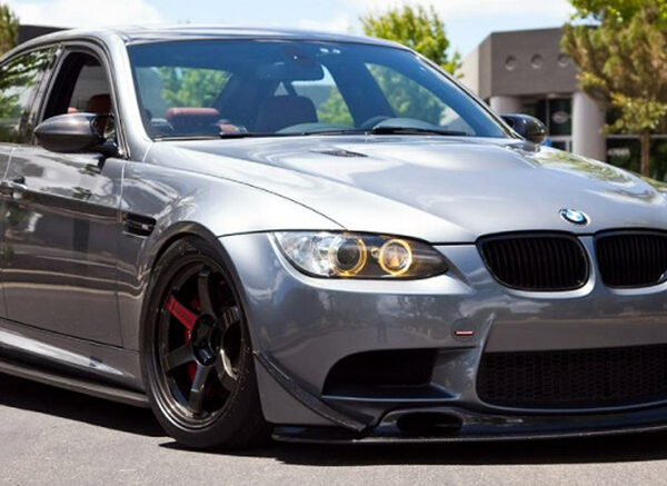 Bmw e90 e92 e93 m3 gt4 style carbon fiber front bumper corner canards winglets