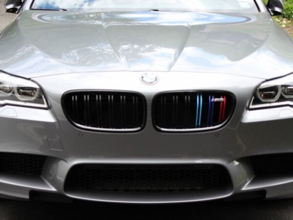 Bmw 5 series f10 f11 m5 gloss black m stripes double kidney grilles