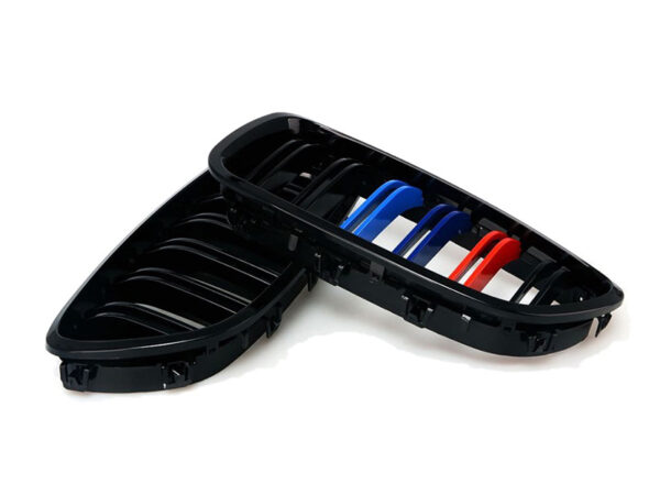 Bmw 5 series f10 f11 m5 gloss black m stripes double kidney grilles