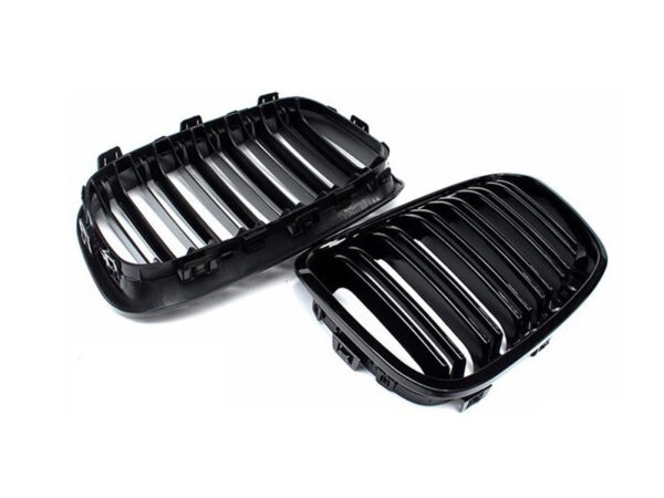 Bmw 1 series f20 f21 pre lci m style gloss black double kidney grilles