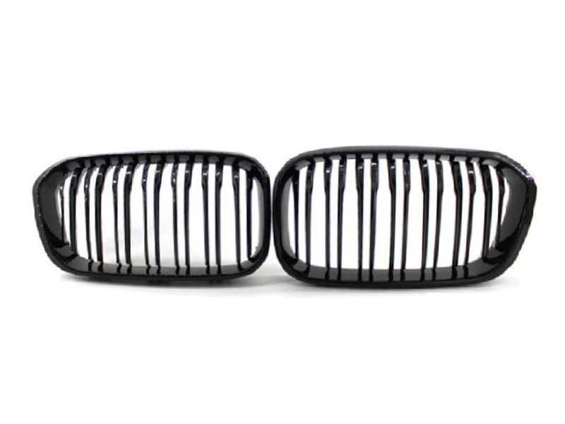 BMW 1 Series F20 F21 M Style LCI GLOSS BLACK Double Kidney Grilles