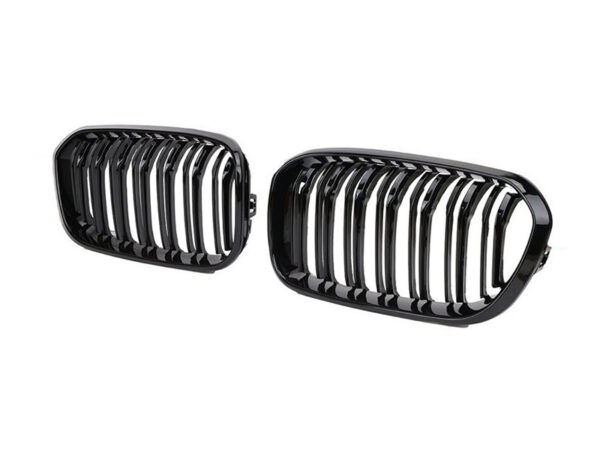 Bmw 1 series f20 f21 m style lci gloss black double kidney grilles