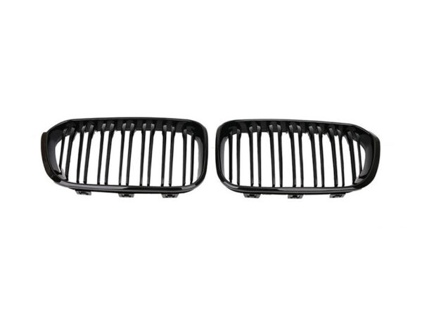 Bmw 1 series f20 f21 m style lci gloss black double kidney grilles