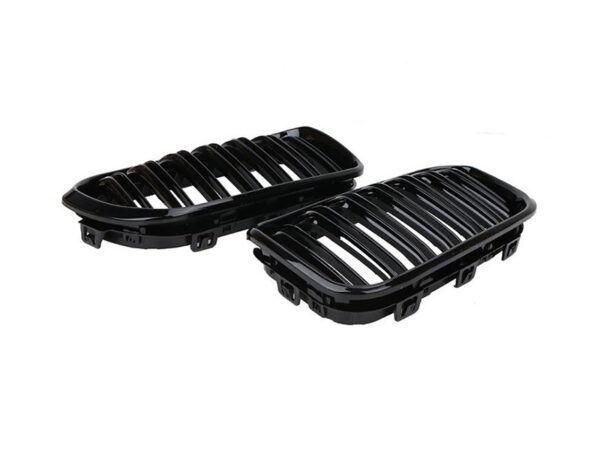 Bmw 1 series f20 f21 m style lci gloss black double kidney grilles
