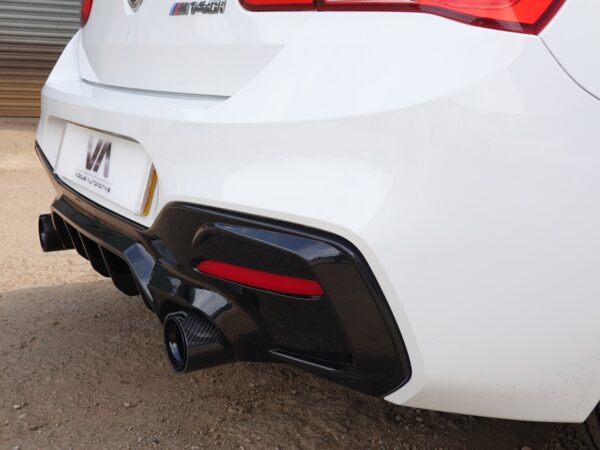 Bmw 1 series f20 f21 lci m sport gloss black quad exhaust rear diffuser