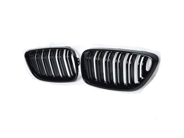Bmw 2 series f22 f23 f87 m2 gloss black m style double kidney grilles