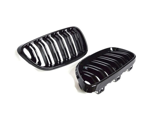 Bmw 2 series f22 f23 f87 m2 gloss black m style double kidney grilles