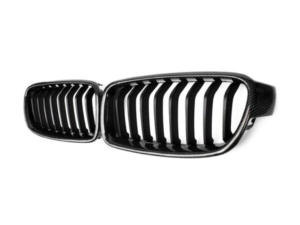 Bmw 3 series f30 f31 carbon fiber gloss black single kidney grilles