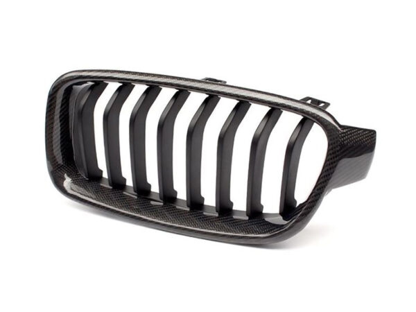 Bmw 3 series f30 f31 carbon fiber gloss black single kidney grilles