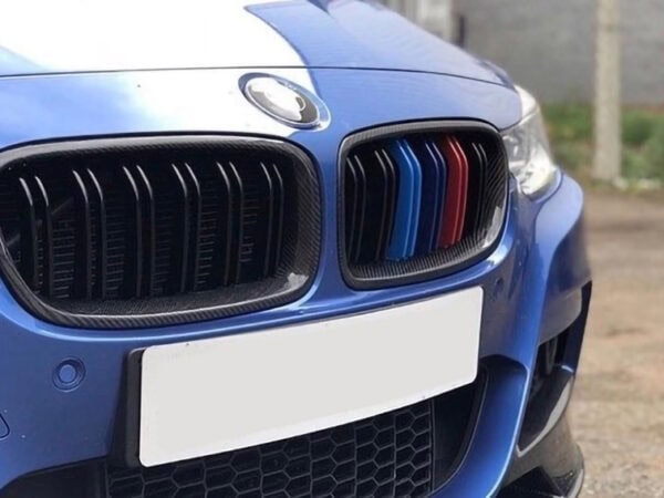 BMW 3 Series F30 F31 CARBON FIBER M Stripes Double Kidney Grilles