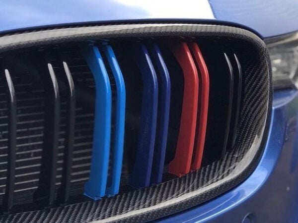 Bmw 3 series f30 f31 carbon fiber m stripes double kidney grilles