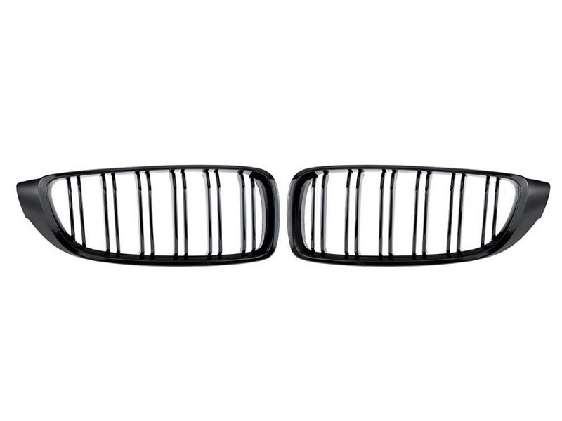 BMW 4 Series F32 F33 F82 M Style GLOSS BLACK Double Kidney Grilles