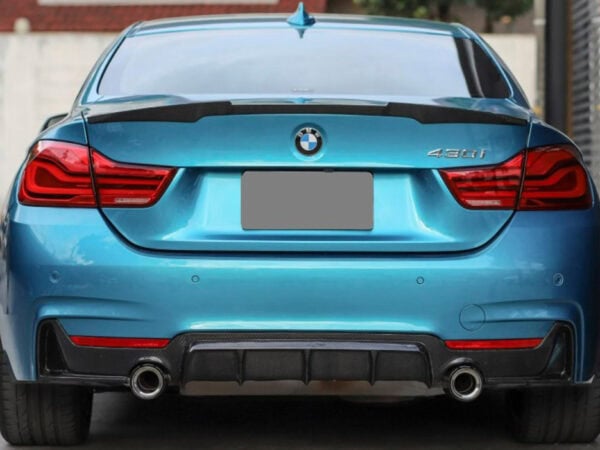 Bmw 4 series f32 f33 f36 m sport performance style carbon fiber dual exhaust rear diffuser