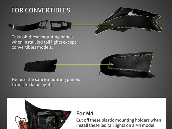 Bmw 4 series f32 f33 f36 f82 f83 m4 cs gts oled style smoked rear tail lights