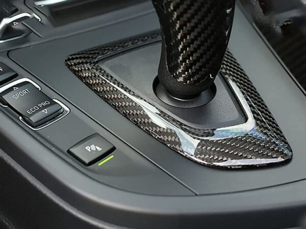 Bmw f20 f21 f22 f30 f31 f32 f34 f35 prepreg carbon fiber gear knob surround trim lhd
