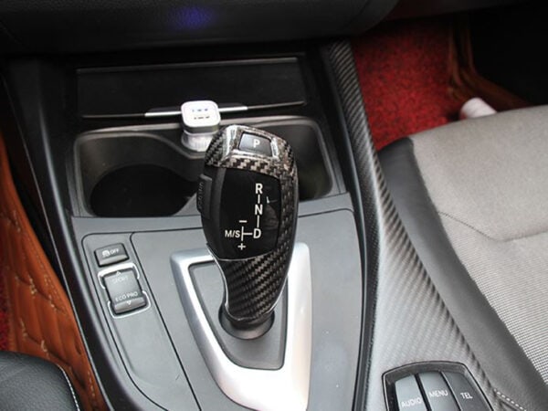 Bmw f series prepreg carbon fiber gear knob trim lhd