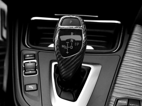Bmw f series prepreg carbon fiber gear knob trim rhd lhd