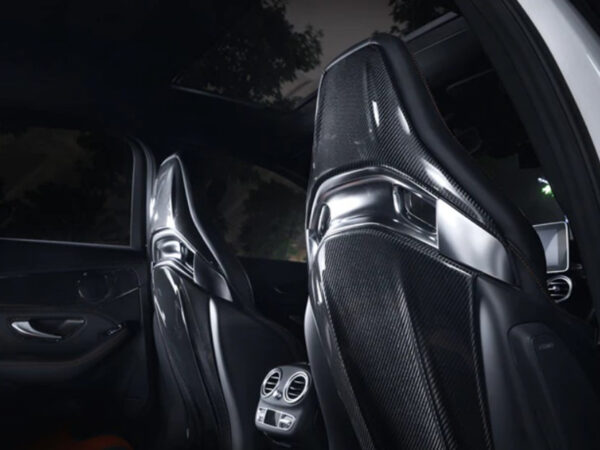 Mercedes-benz a35 a45 cla45 c43 c63 e63 amg prepreg carbon fiber back seat covers