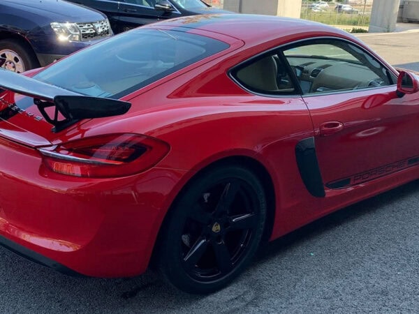 Porsche 718 981 986 987 boxster cayman carbon fiber gt4 style rear wing boot spoiler