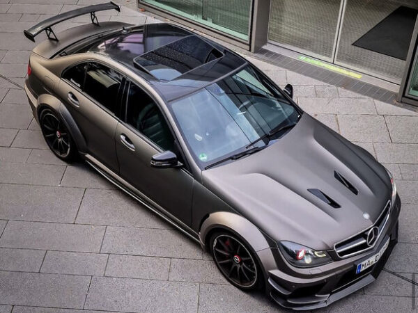 Mercedes-benz c class w204 c63 saloon black series carbon fiber wing boot spoiler