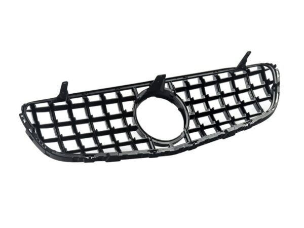 Mercedes-benz glc class x253 15-19 gloss black panamericana gt style grille w/o cam