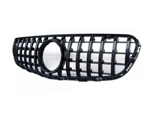Mercedes-benz glc class x253 15-19 gloss black panamericana gt style grille w/o cam