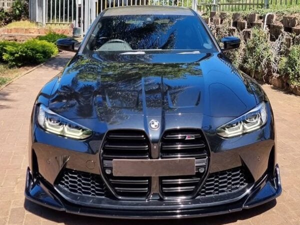 Alternative view of BMW G80 G81 G82 G83 M3 M4 CSL+ Style Front Splitter Gloss Black