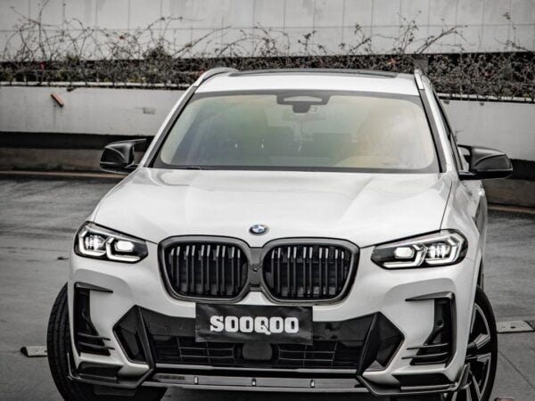 Alternative view of SOOQOO BMW G01 X3 G08 iX3 G02 X4 LCI Prepreg CARBON FIBRE Front Bumper Trims