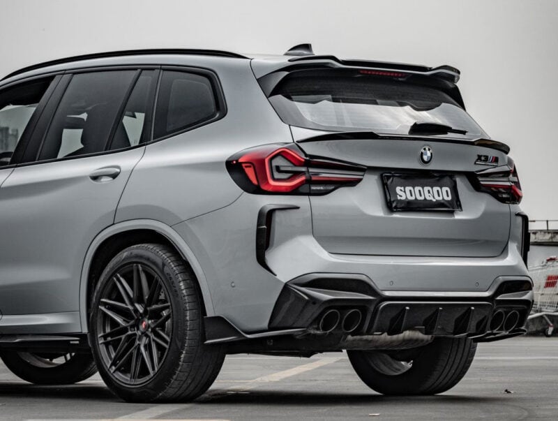 Sooqoo bmw f97 x3m lci prepreg carbon fibre rear diffuser set - image 4