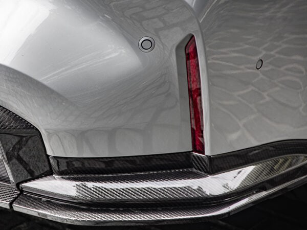 Alternative view of SOOQOO BMW G82 G83 M4 Prepreg CARBON FIBRE Rear Bumper Corner Splitters