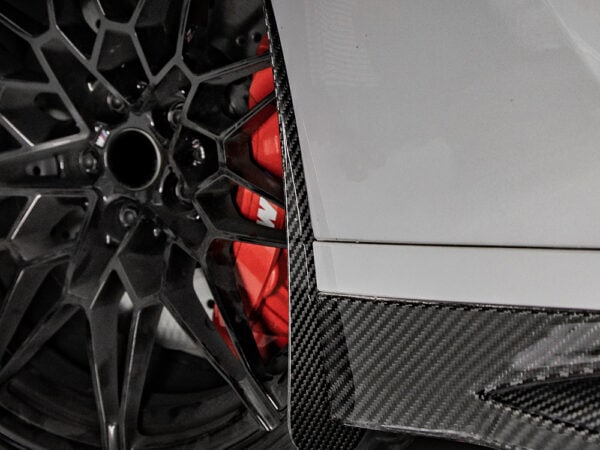 Alternative view of SOOQOO BMW G80 G81 M3 Prepreg CARBON FIBRE Front Mudflaps