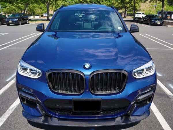 Alternative view of BMW G01 X3 G02 X4 F97 X3M F98 X4M pre LCI Prepreg CARBON FIBRE Performance Style Kidney Grille
