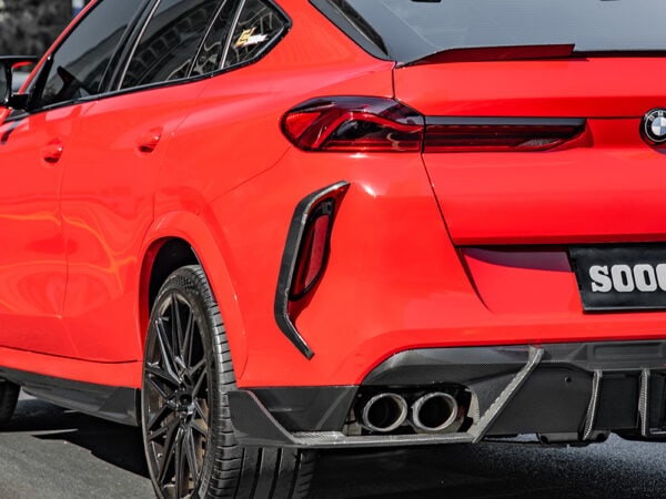 Alternative view of SOOQOO BMW F96 X6M LCI PREPREG CARBON FIBRE REAR BUMPER TRIMS