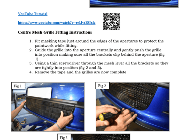 Porsche panamera 971 centre grille fitting instructions zpr86717 20908. 1719402700