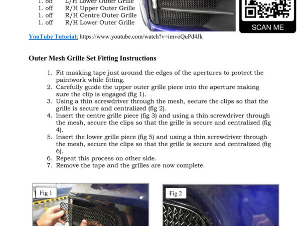 Alternative view of Zunsport PORSCHE PANAMERA 4 E-HYBRID 24- OUTER GRILLE SET