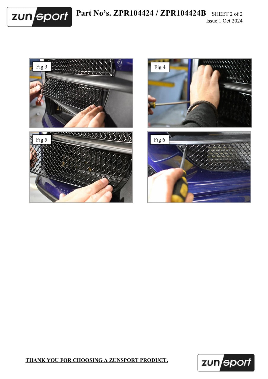 Zunsport porsche panamera 4 e-hybrid 24- outer grille set - image 3