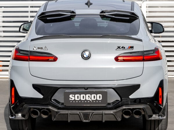 Alternative view of SOOQOO BMW F98 X4M LCI PREPREG CARBON FIBRE REAR DIFFUSER SET